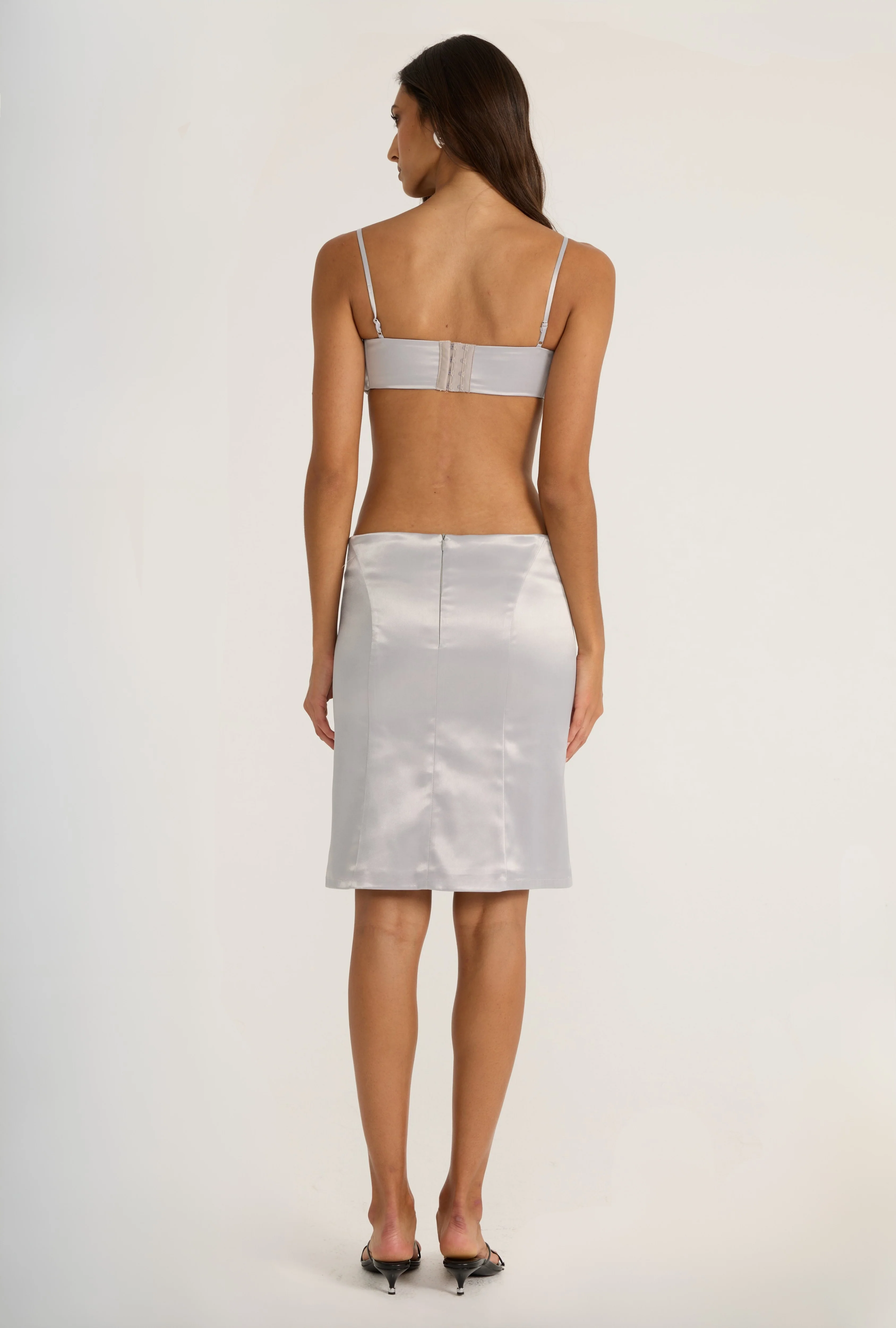 Jude Midi Skirt - Silver - Image 8